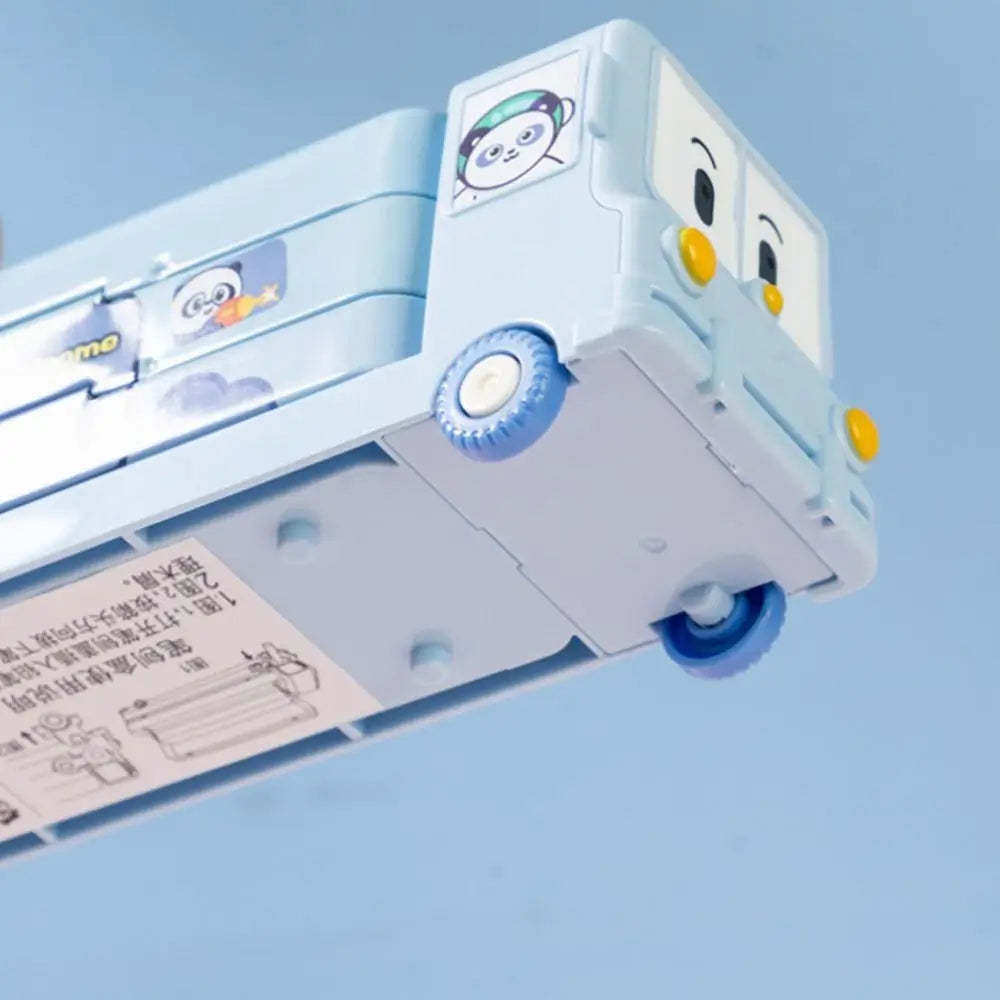 Three-layer Large Capacity Bus Shaped Stationery Box Childrem Multi-function Pen Box With Pencil Sharpener Pencil Case